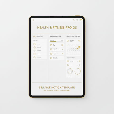 Sellable Notion Template for Health & Fitness Professionals