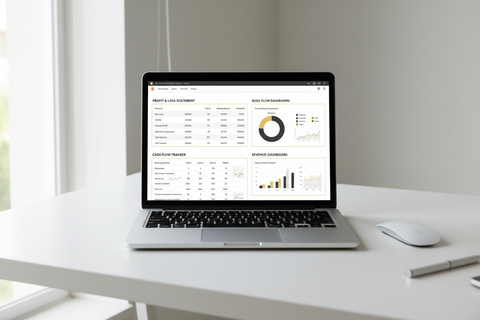 Business Finance Tracker Pro™ | Small Business Bookkeeping Excel & Google Sheets | 12-in-1 P&L, Cash Flow, Budget & Invoice Tracker